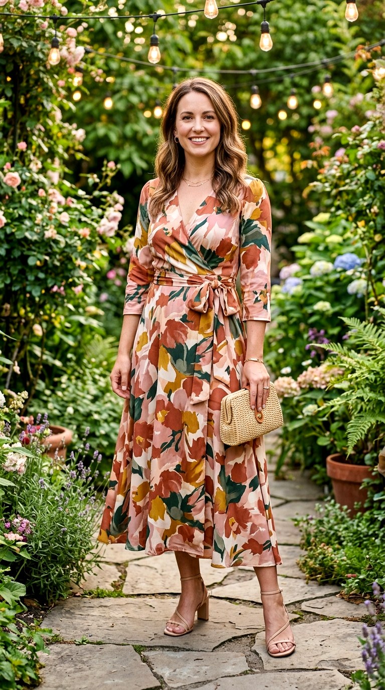Wrap Dress In Abstract Floral Print - 20 classic summer outfits