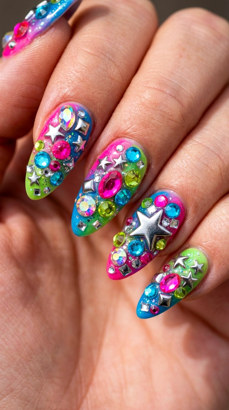 YK Bling Overload - 27 Festival Spring Colorful Junk Nails