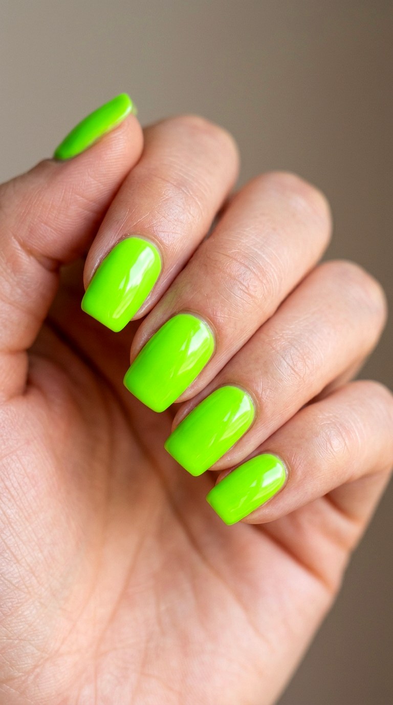 Zesty Lime Green Solid - 24 Flawless Spring Color Street Nails