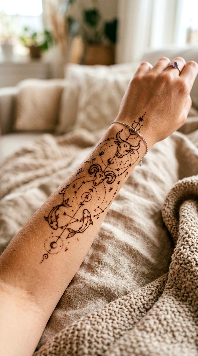 Zodiac Constellation Trails - 22 henna inspo