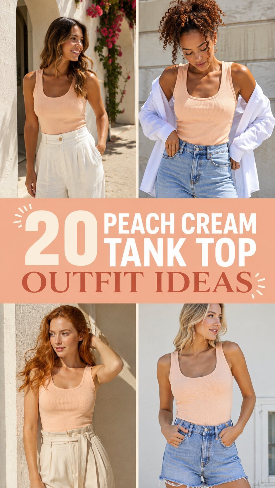 Peach Cream Tank Top Outfit Ideas