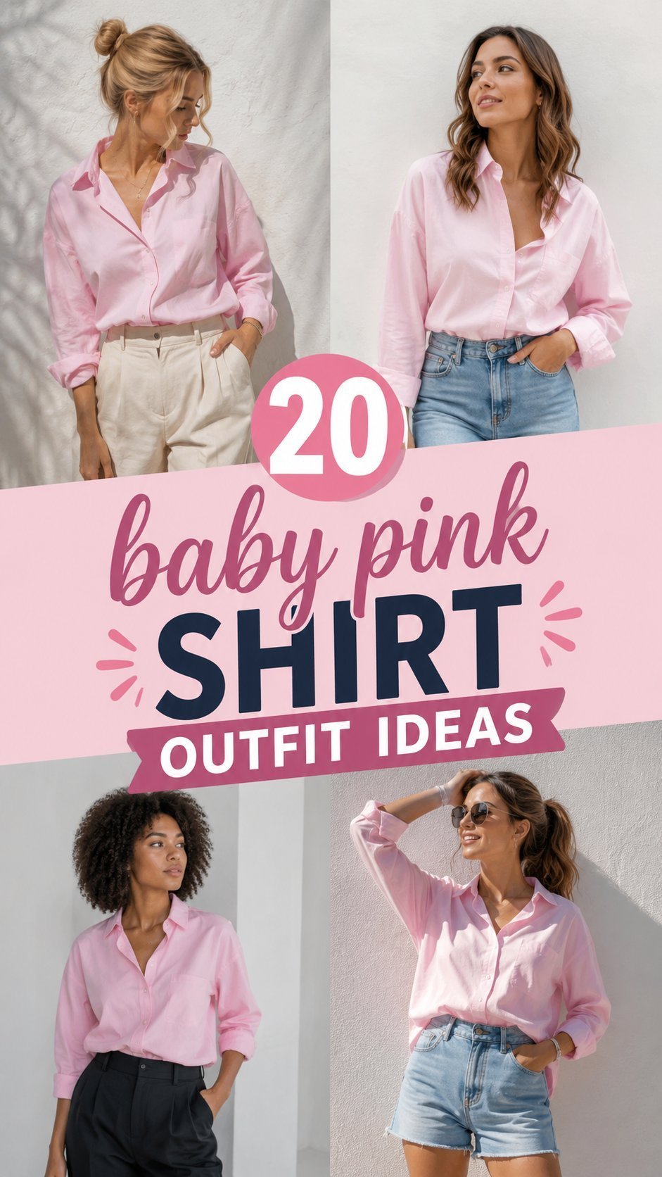 baby pink shirt outfit ideas
