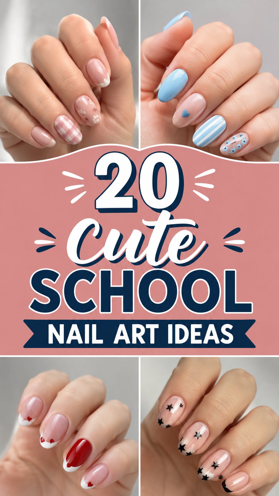 cute school nail art ideas