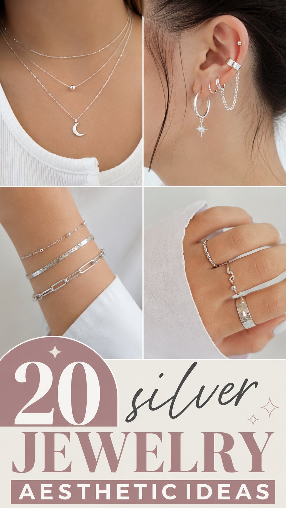 silver jewelry aesthetic ideas