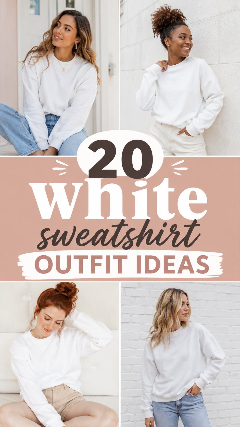 white sweatshirt outfit ideas