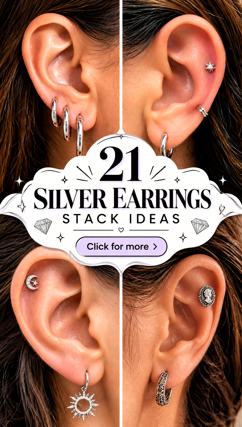 21 Silver Earrings Stack Ideas - 21 Silver Earrings Stack Ideas