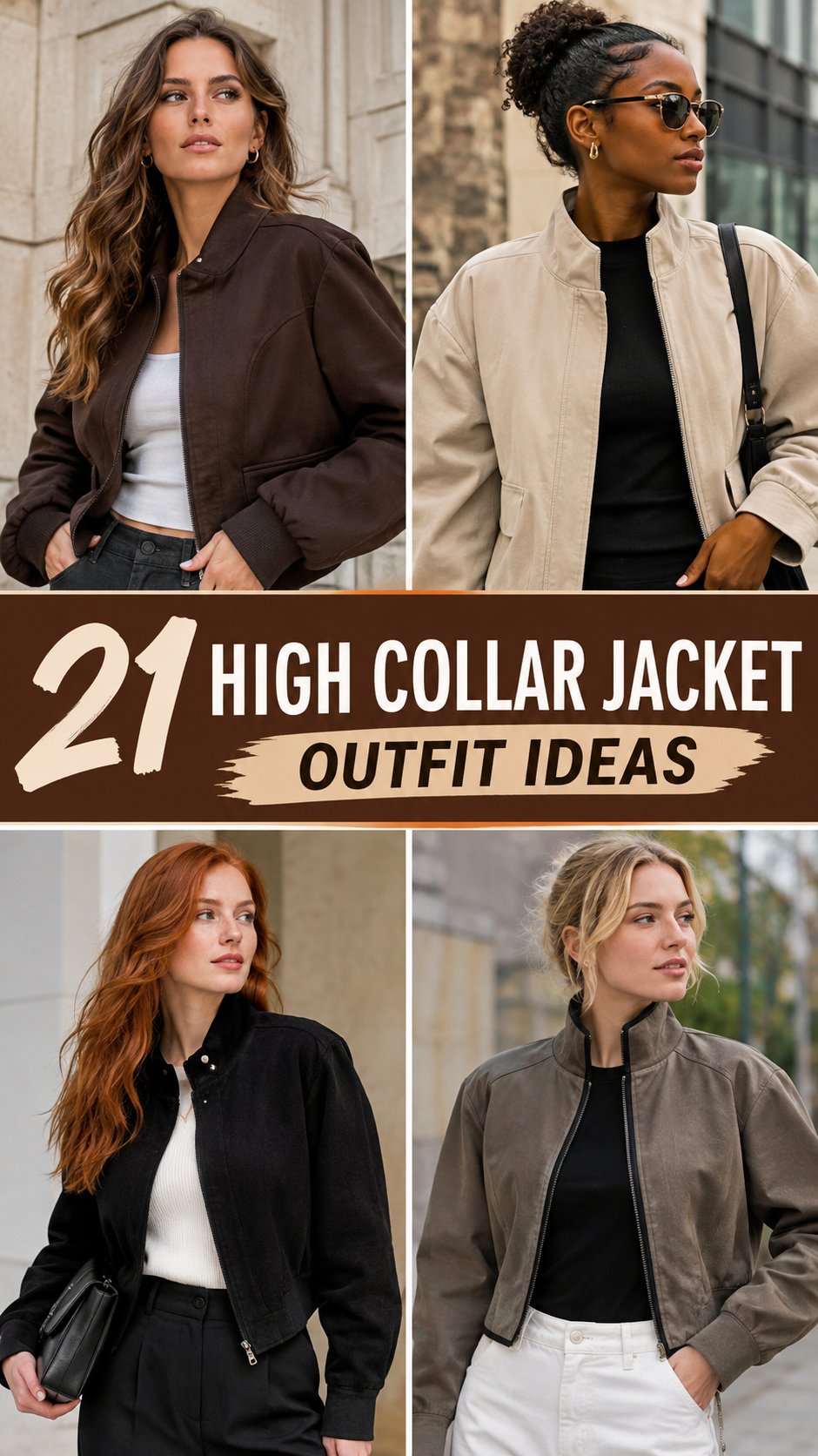 high collar jacket outfit ideas