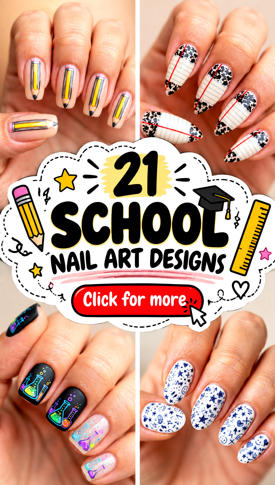 21 school nail art designs - 21 school nail art designs