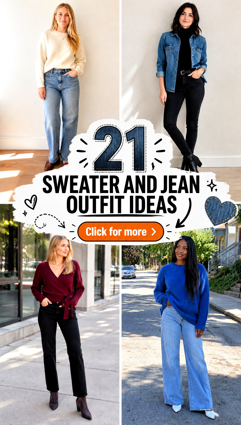 21 sweater and jean outfit ideas - 21 sweater and jean outfit ideas
