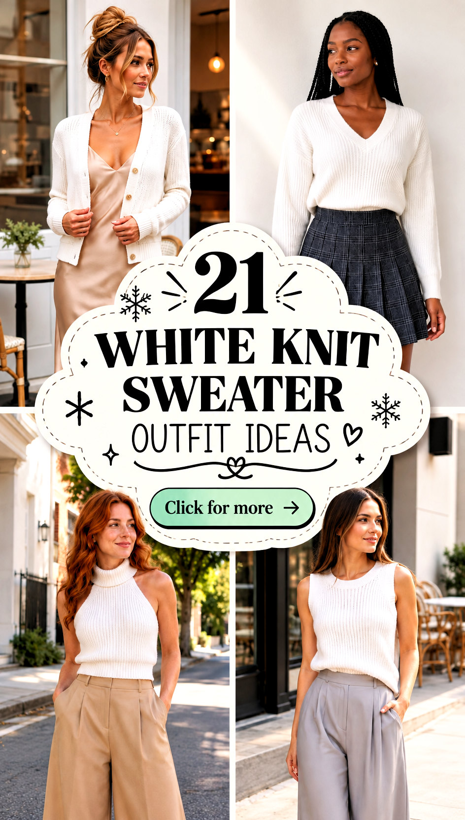 21 white knit sweater outfit ideas - 21 white knit sweater outfit ideas