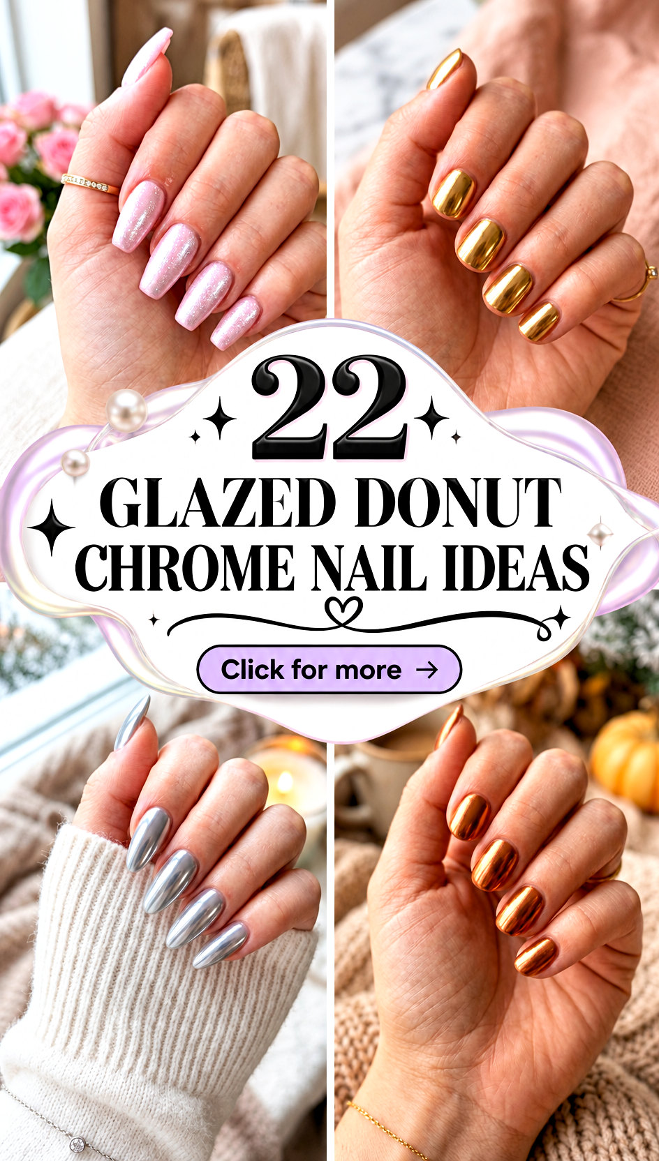 22 Glazed Donut Chrome Nail Ideas - 22 Glazed Donut Chrome Nail Ideas