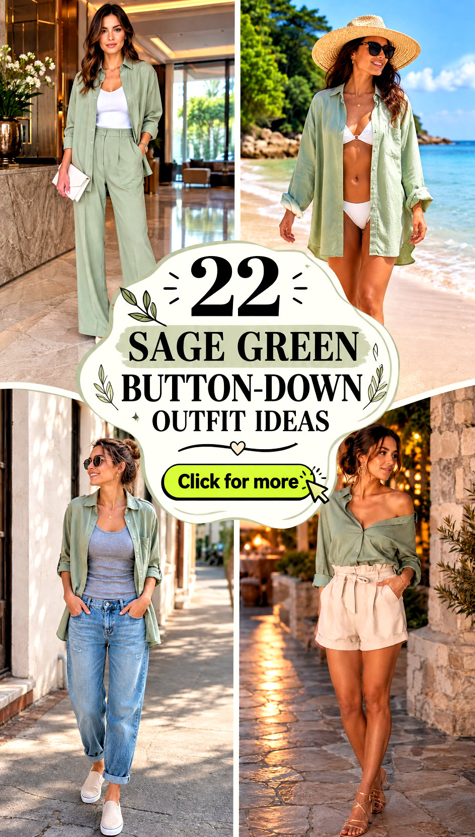 22 Sage Green Button-Down Outfit Ideas - 22 Sage Green Button-Down Outfit Ideas