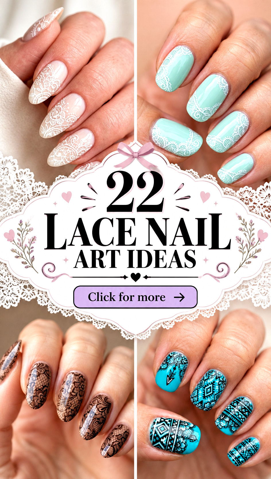 22 lace nail art ideas - 22 lace nail art ideas