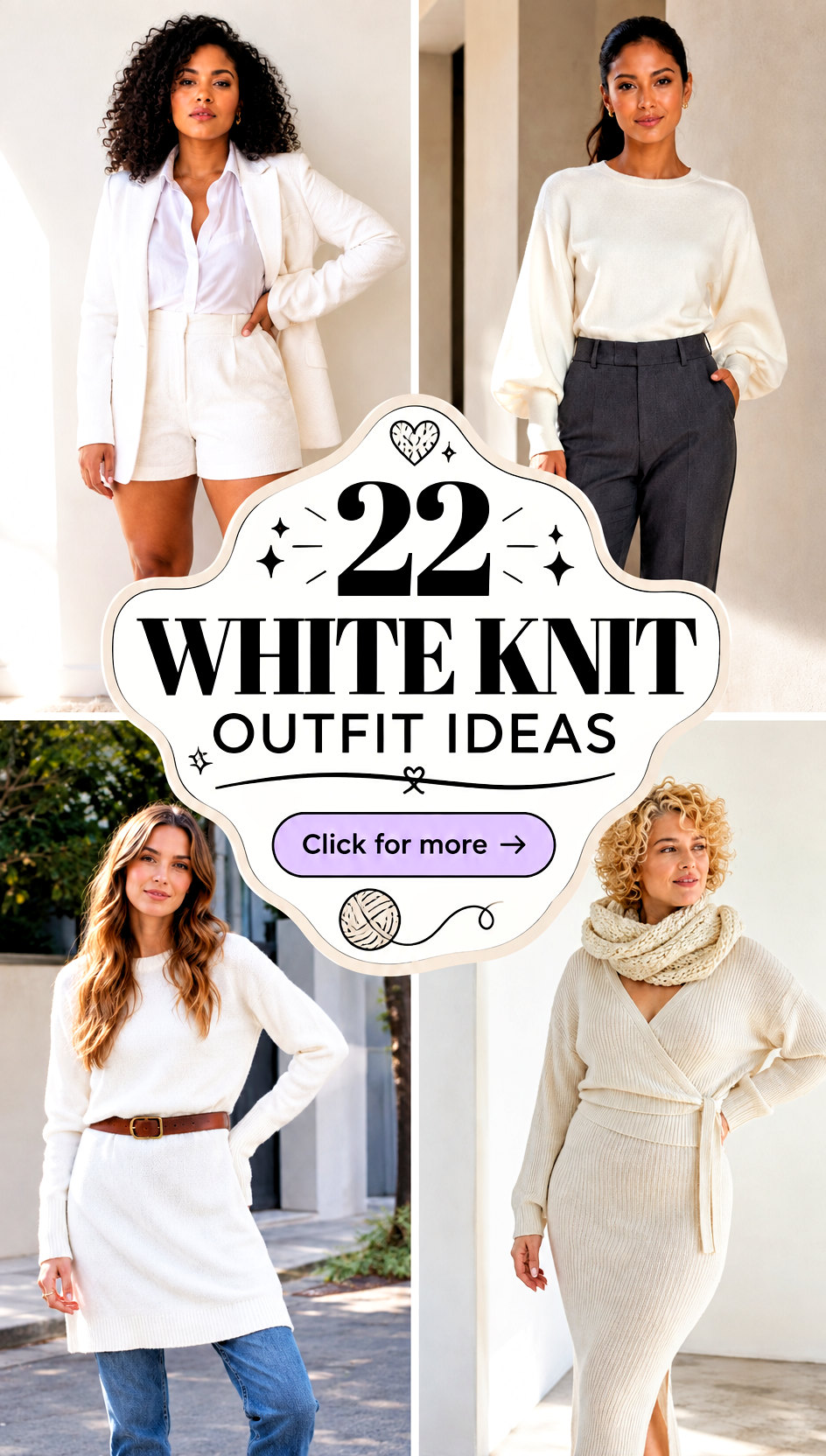 22 white knit outfit ideas - 22 white knit outfit ideas