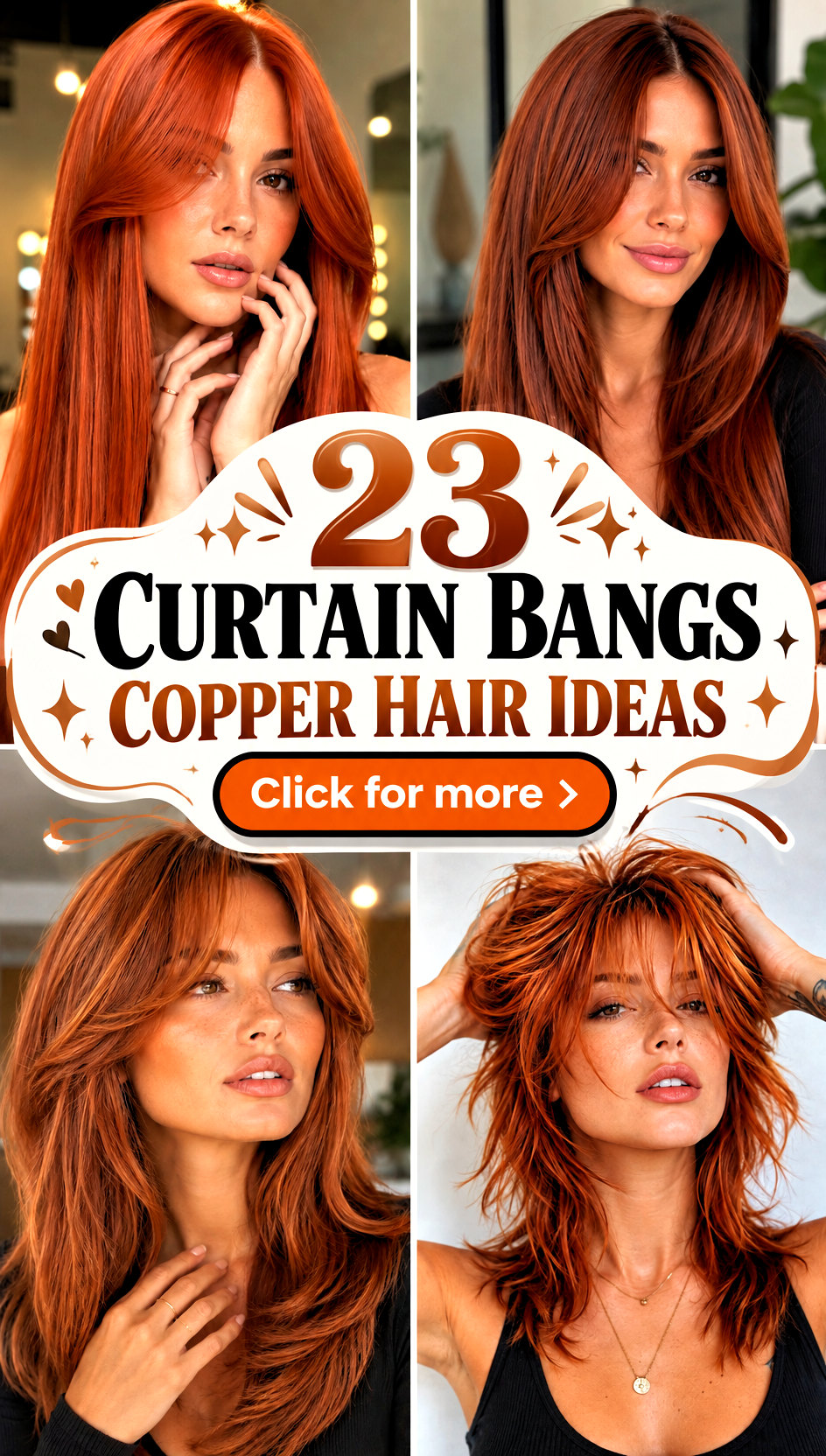 23 curtain bangs copper hair ideas - 23 curtain bangs copper hair ideas