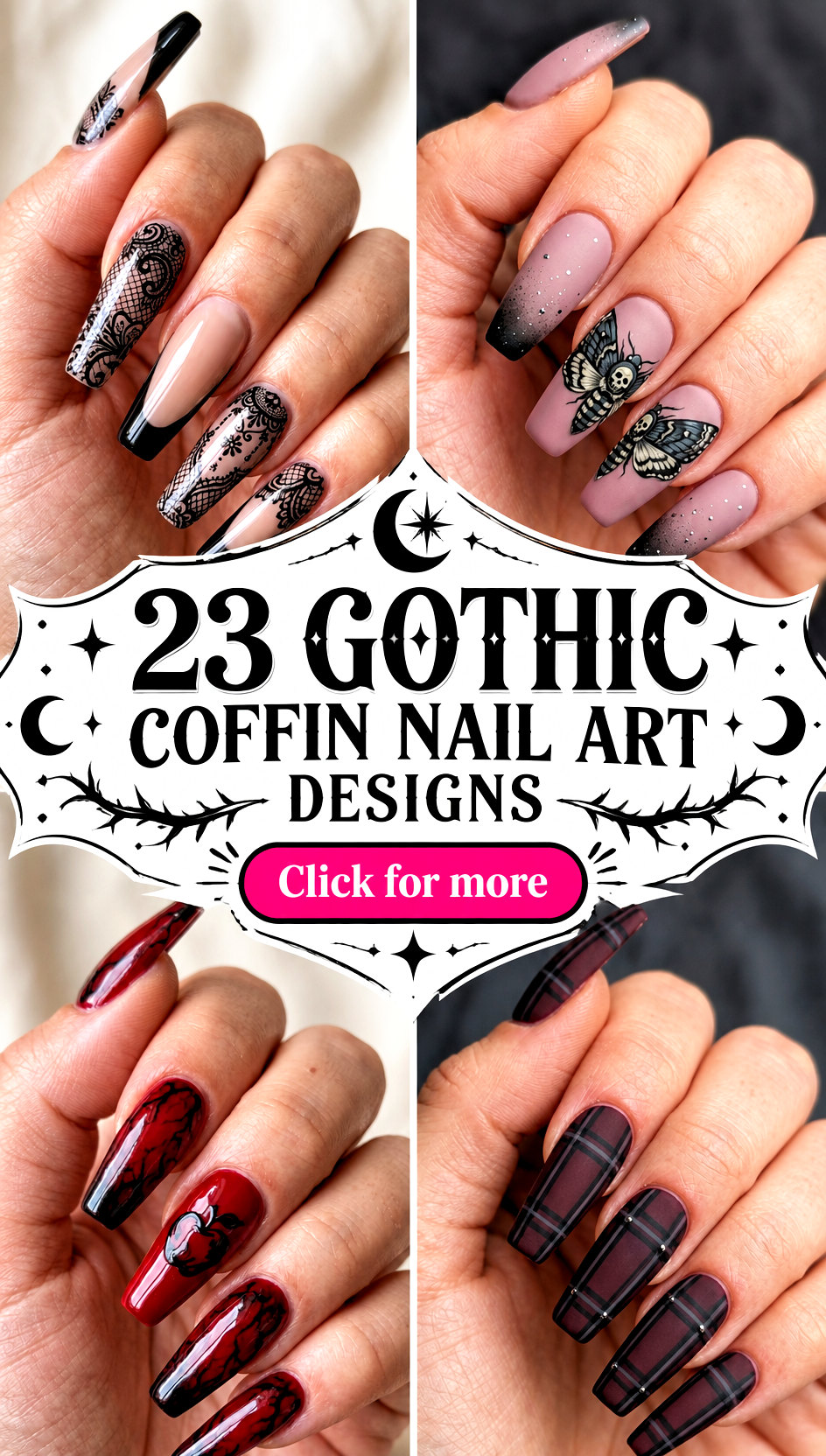 23 gothic coffin nail art designs - 23 gothic coffin nail art designs