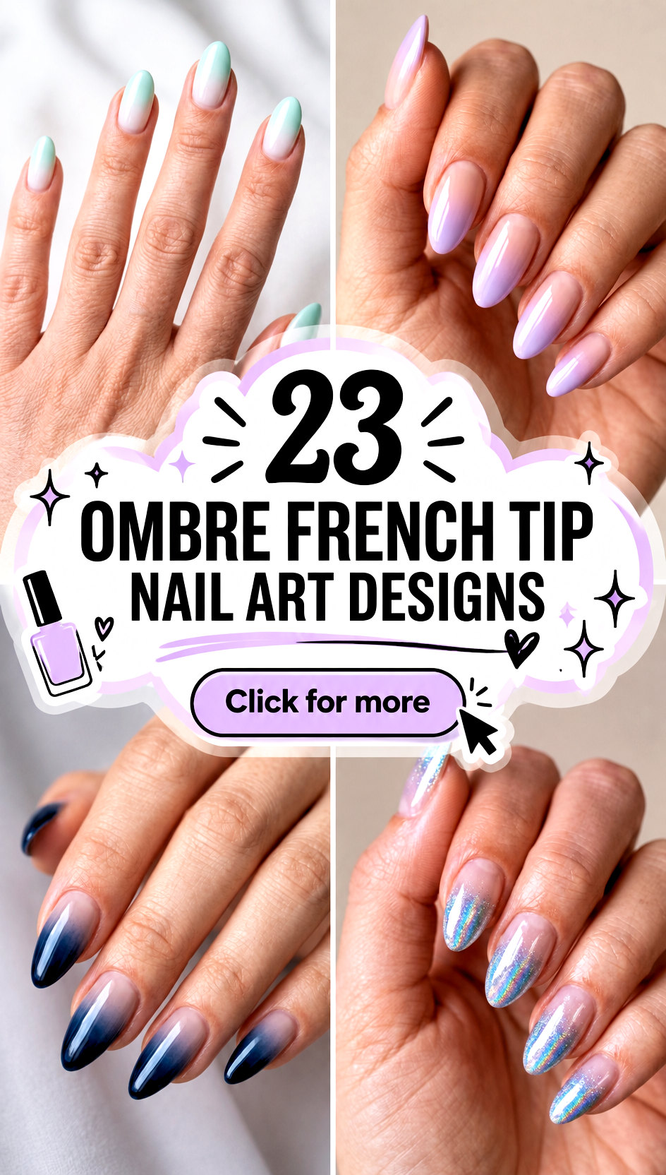 23 ombre french tip nail art designs - 23 ombre french tip nail art designs