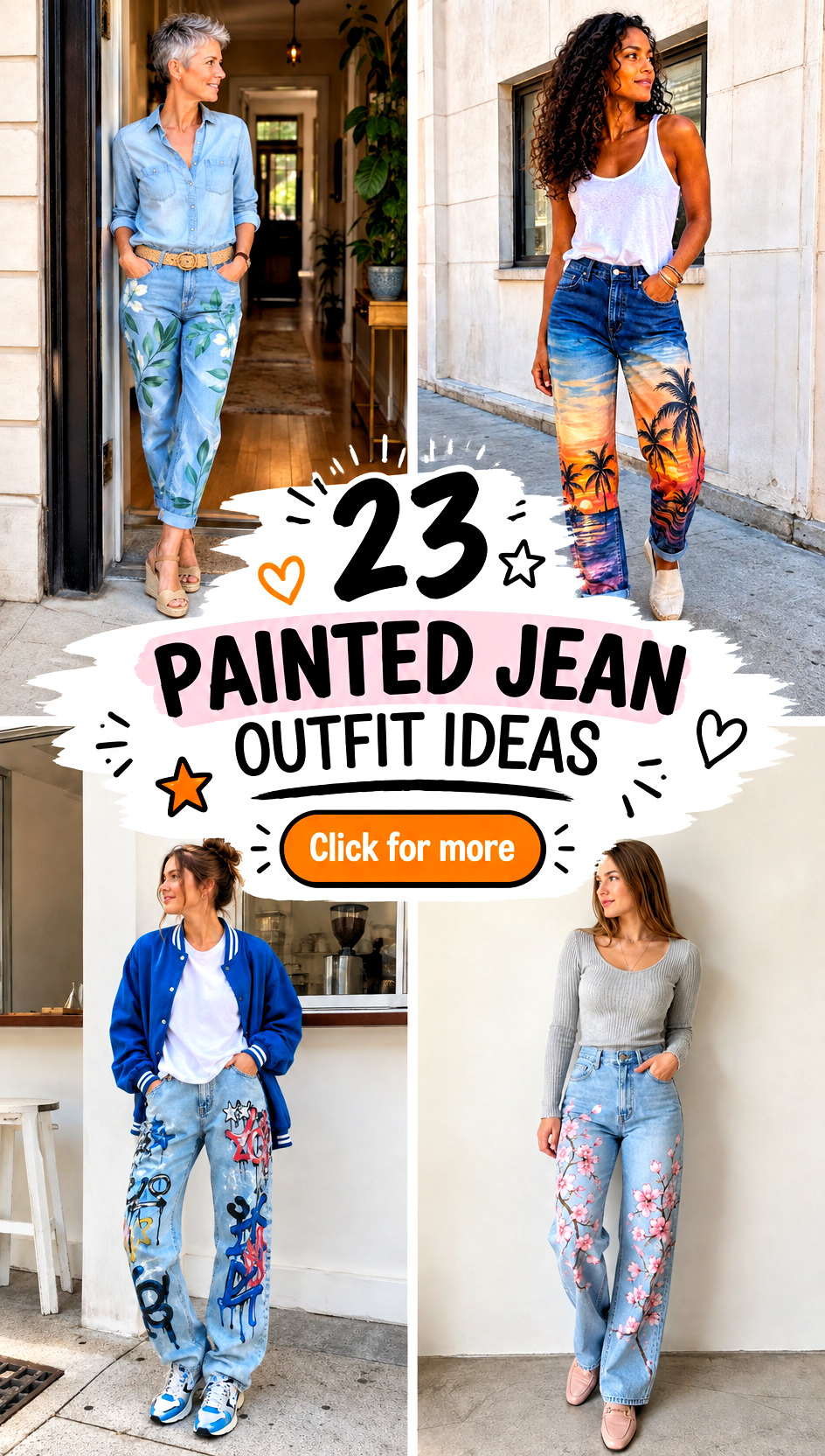 23 painted jean outfit ideas - 23 painted jean outfit ideas