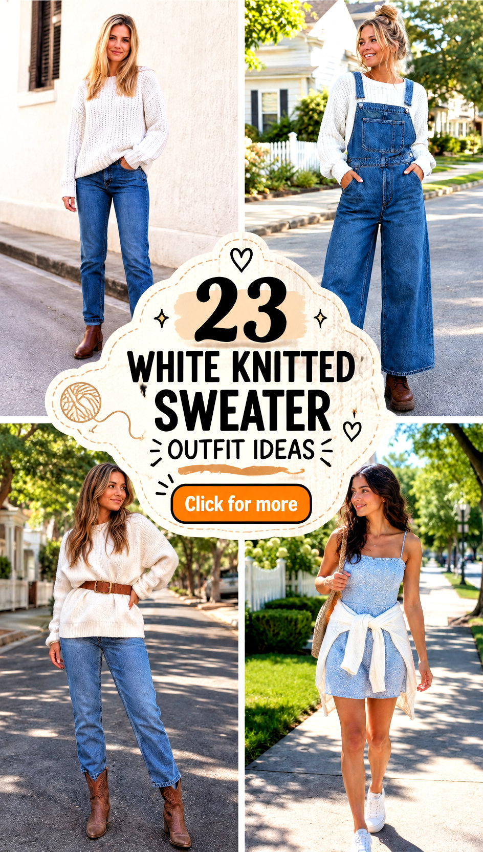23 white knitted sweater outfit ideas - 23 white knitted sweater outfit ideas