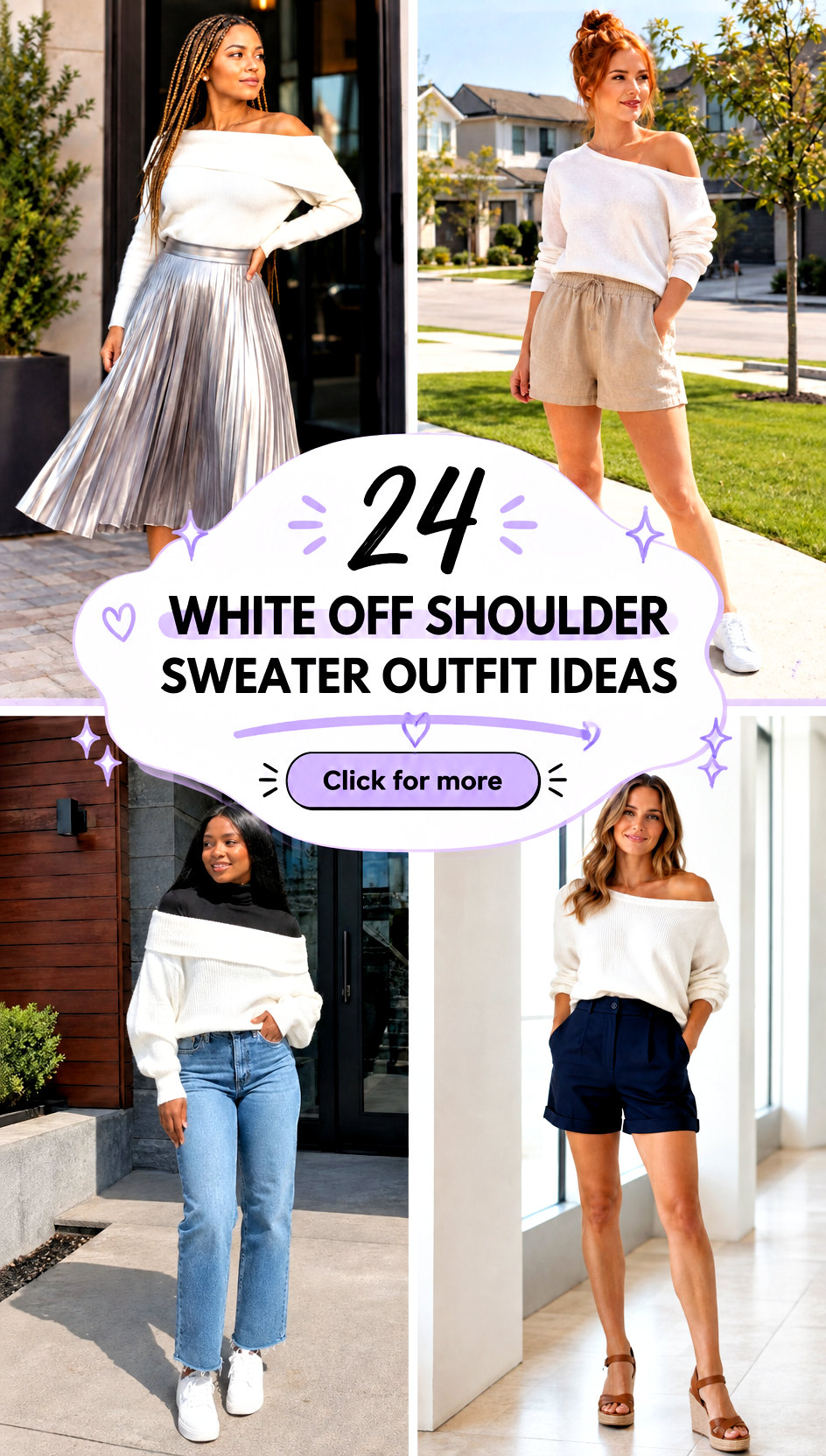 24 white off shoulder sweater outfit ideas - 24 white off shoulder sweater outfit ideas