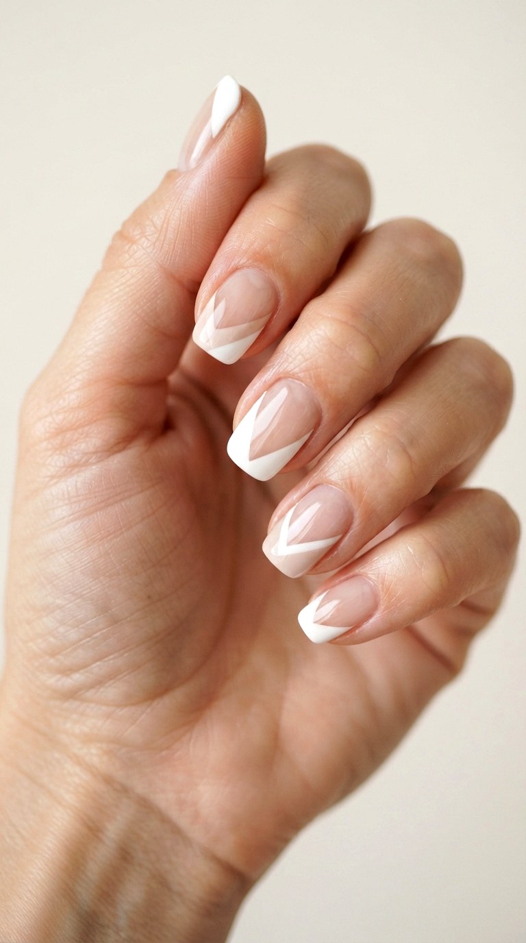 Abstract Negative Space Tips - 20 gel french tip nail art ideas