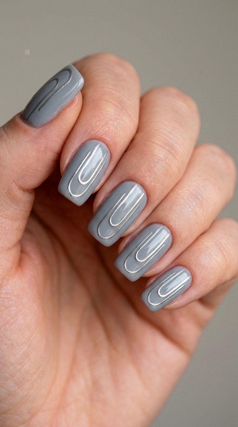 Abstract Painted Paper Clip Nails - 23 back to school nail art ideas