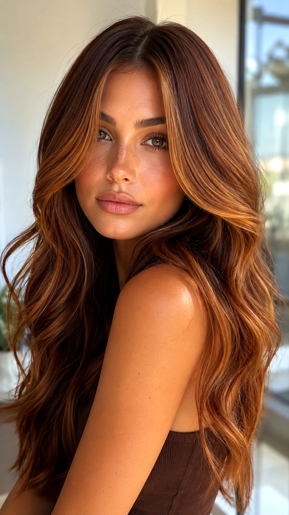 Amber Brown Glowing Luminous Finish - 24 Brunette Hair Color Ideas