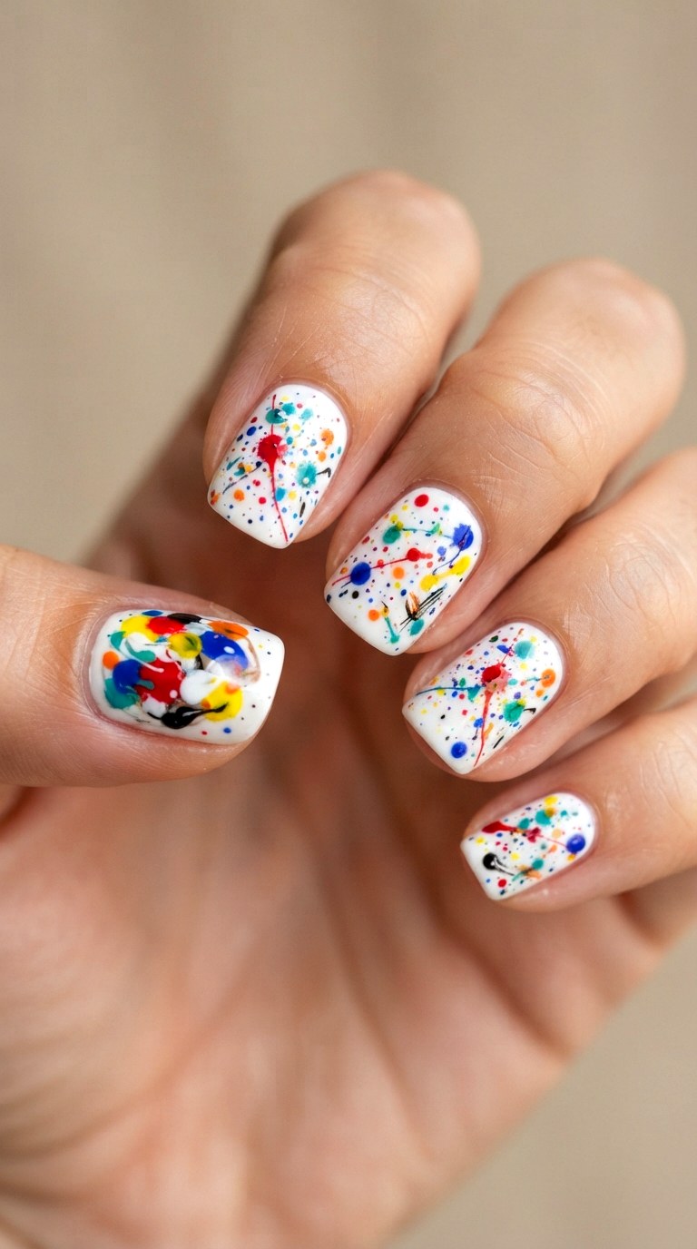 Art Class Palette Nail Art - 22 cute back to school nail art design