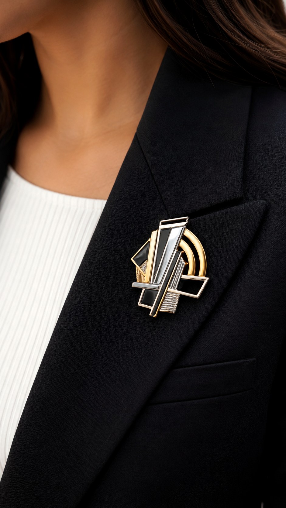 Art Deco Gold Silver Brooch - 24 gold and silver jewelery ideas