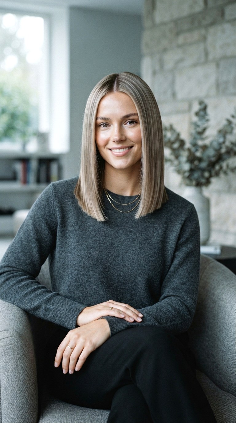 Ash Brown Lowlights on Middle Part - 22 hair dye ideas highlights