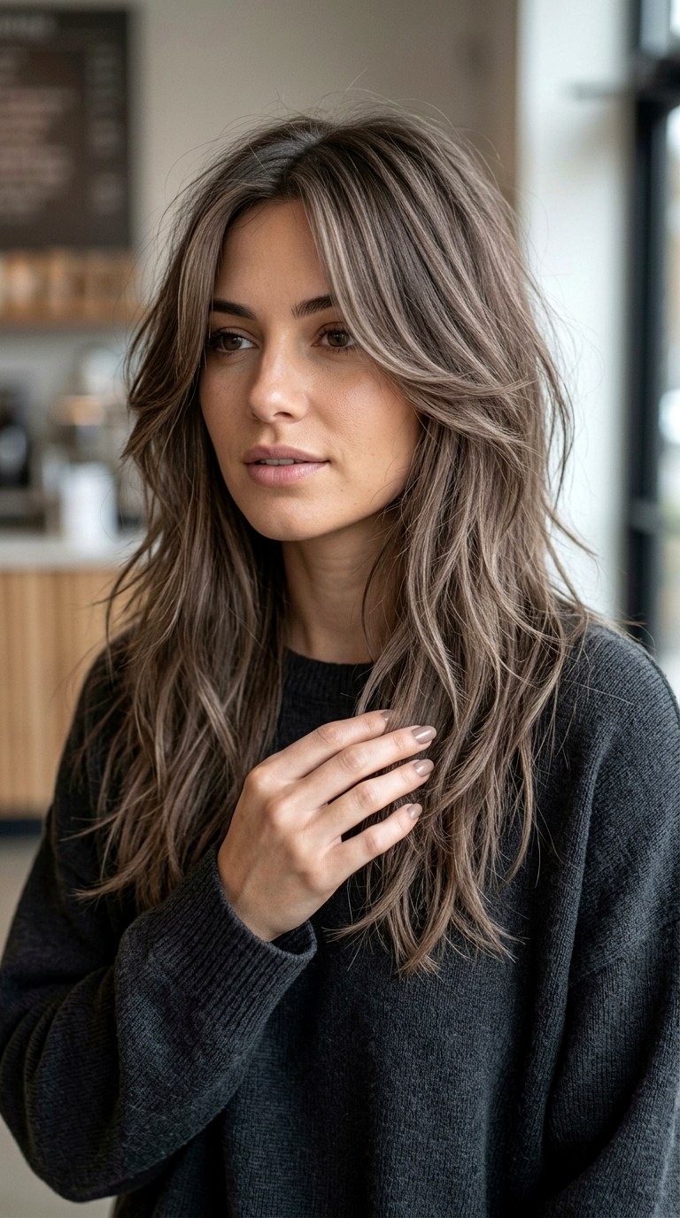 Ash Brown Textured Butterfly Layers - 22 butterfly layers hair long ideas