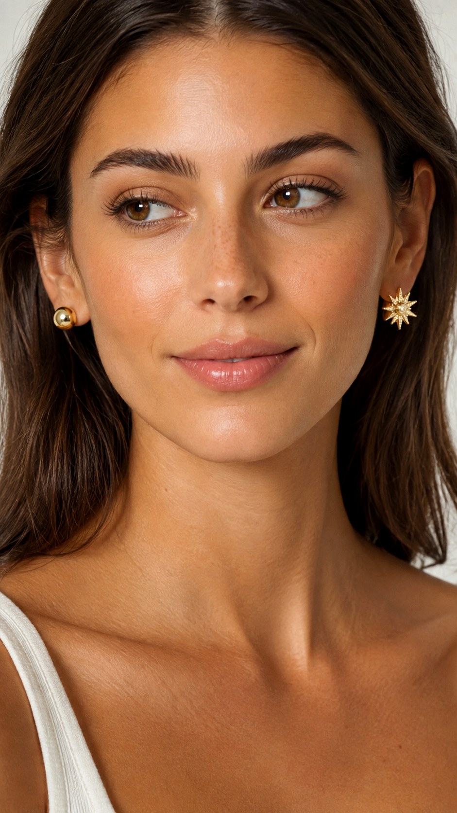 Asymmetrical Gold Stud Earrings - 23 gold jewelry ideas