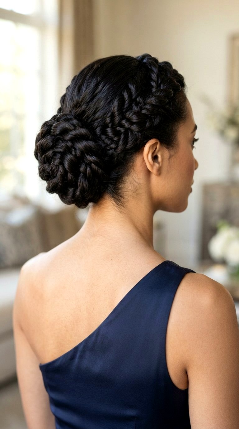 Asymmetrical Twisted Side Bun - 20 prom bun hairstyles ideas