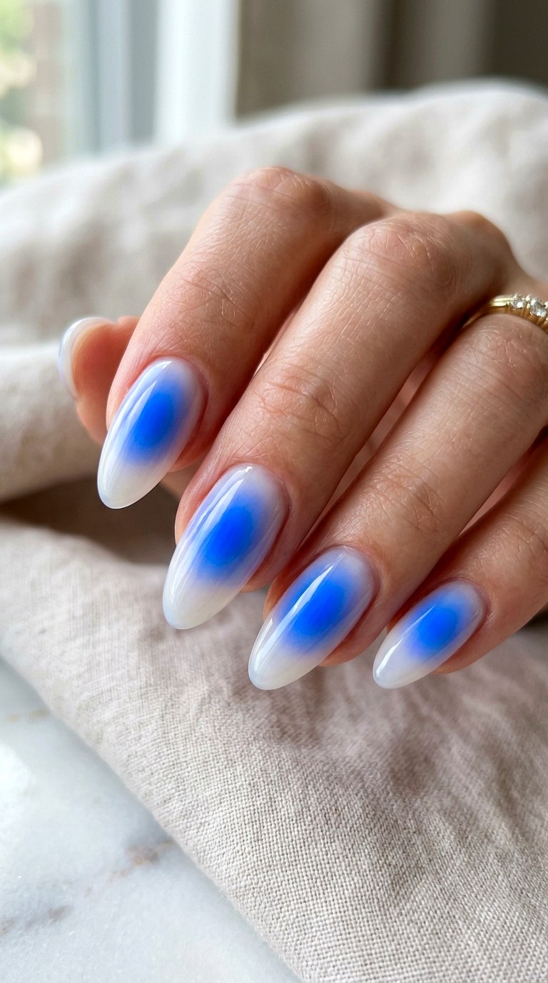 Aura Glaze Bright Blue Nails - 22 bright blue nails
