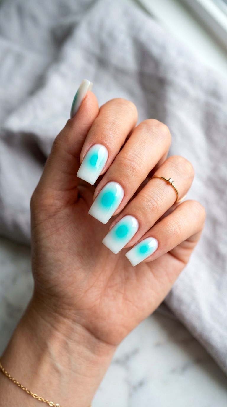 Aura Glow Teal Nail Art - 24 Teal Nail Art Ideas