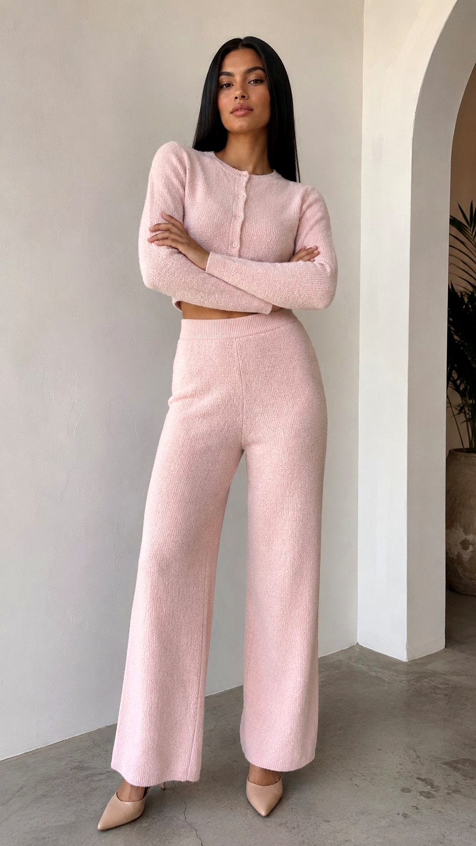 Baby Pink Knit Co ord Set - 21 baby pink outfit women ideas