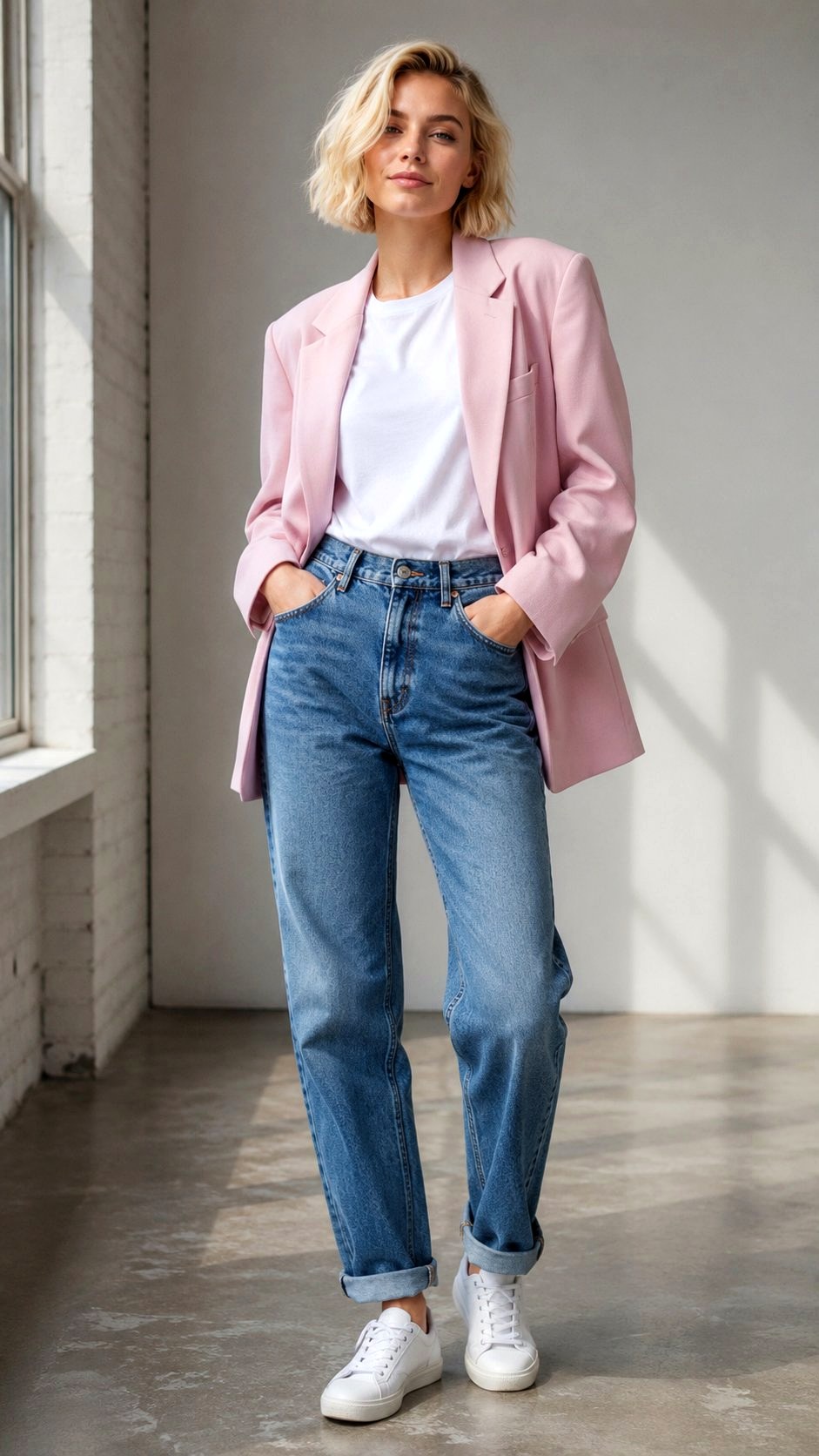 Baby Pink Oversized Blazer Outfit - 21 baby pink outfit women ideas