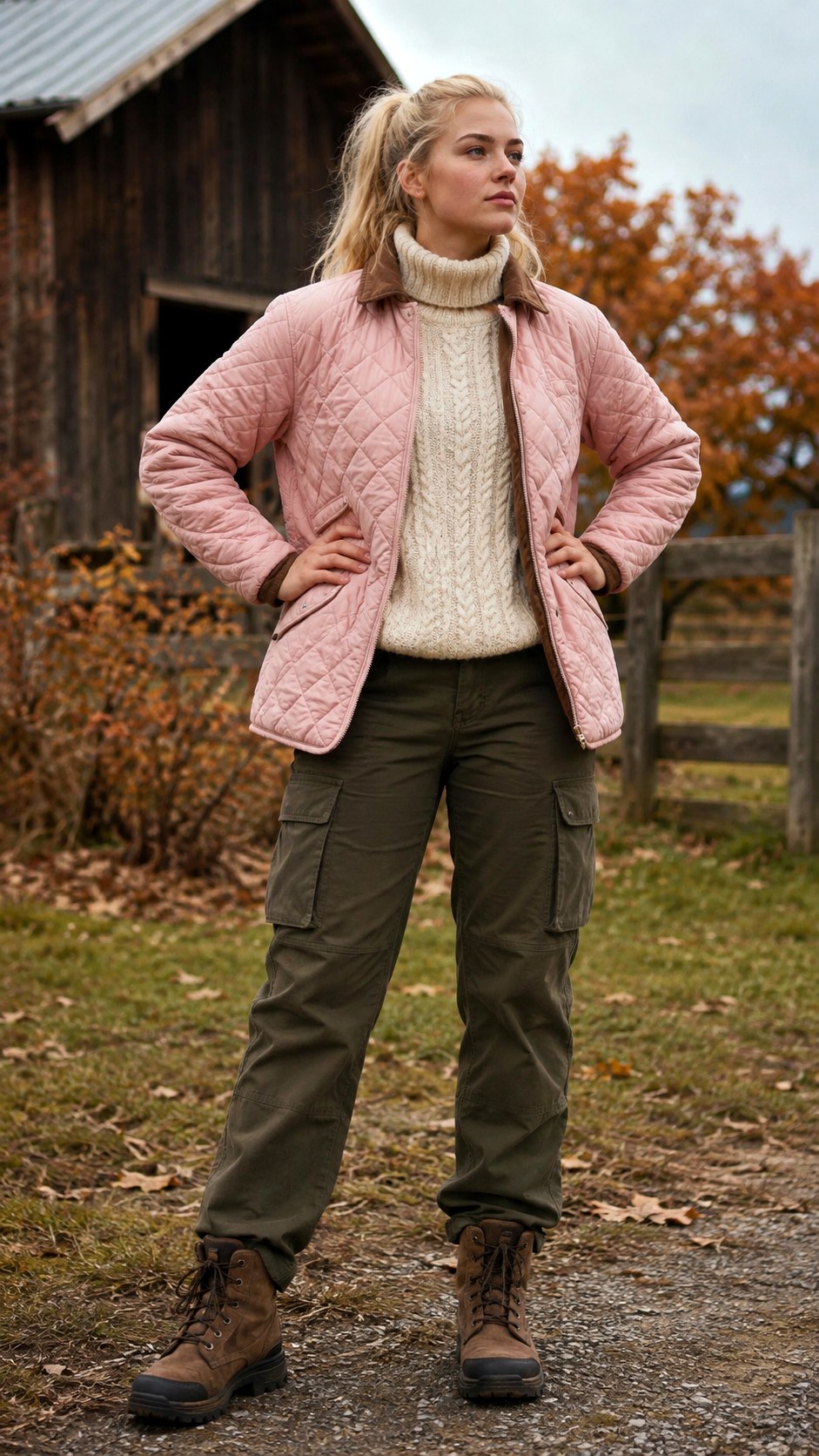 Baby Pink Quilted Barn Jacket - 25 baby pink outfit ideas