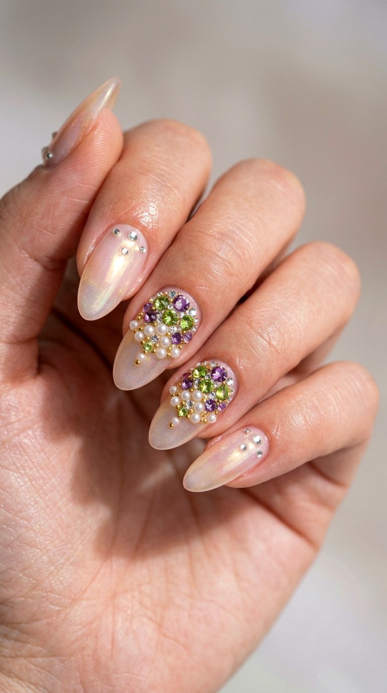 Bejeweled Crystal Fairy Nails - 24 teen nail art ideas