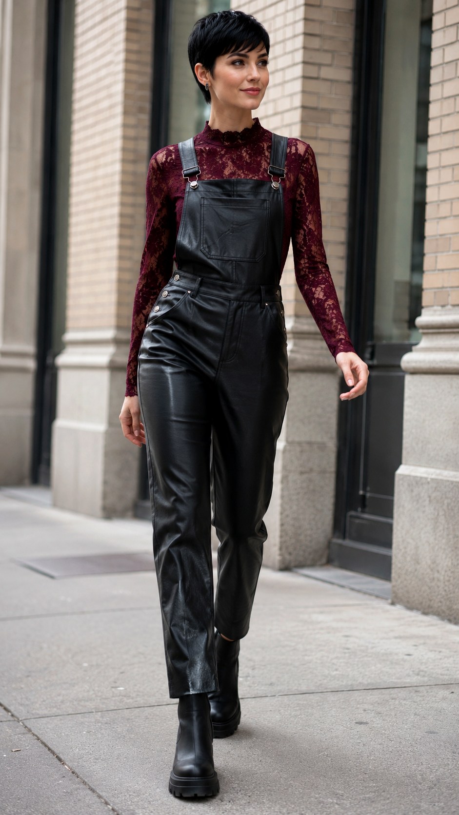 Black Leather Homecoming Overall Outfit - 24 homecoming overall outfit ideas