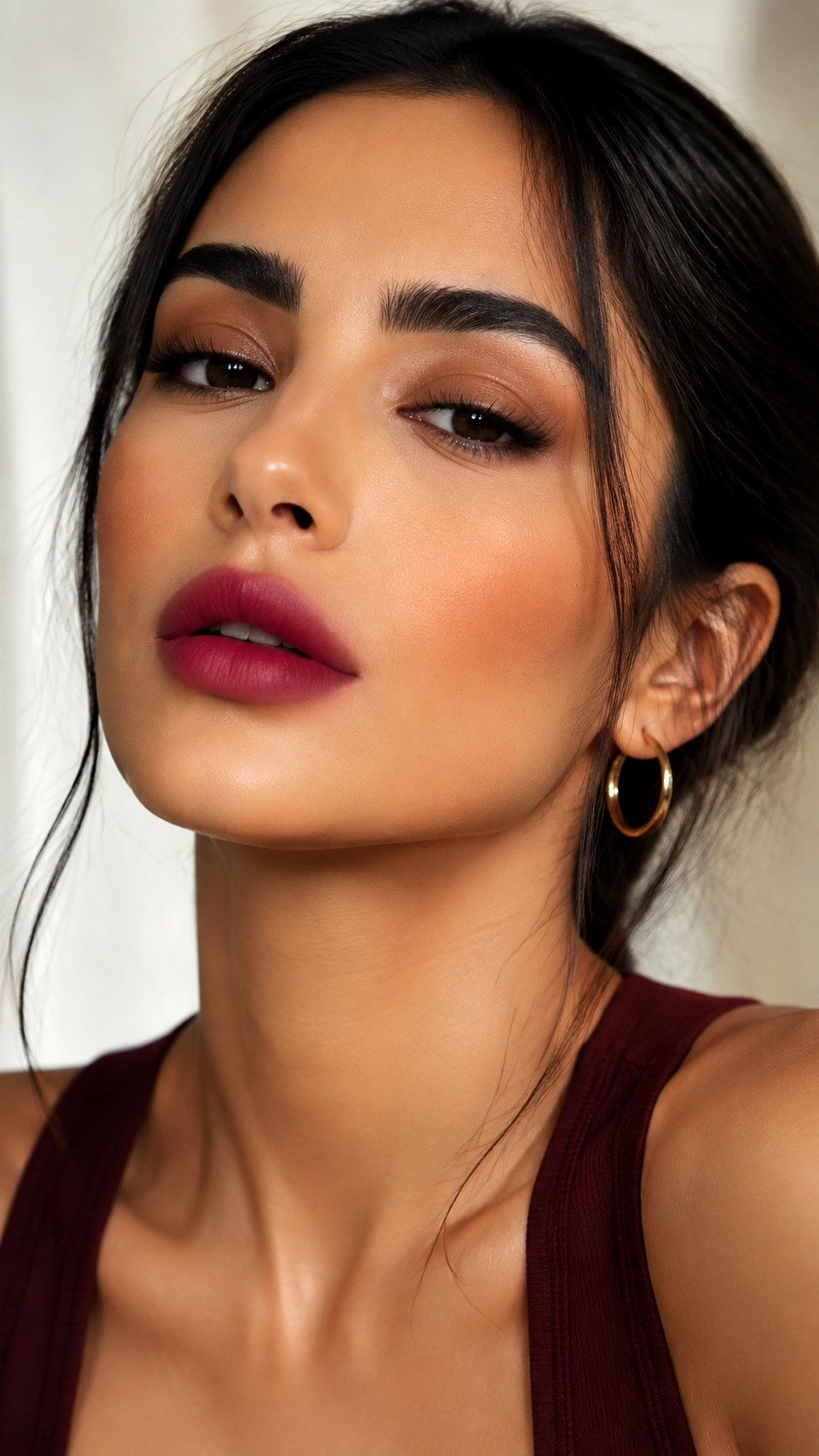 Blurred Berry Lip Edges Trend - 24 Olive Skin Makeup Looks