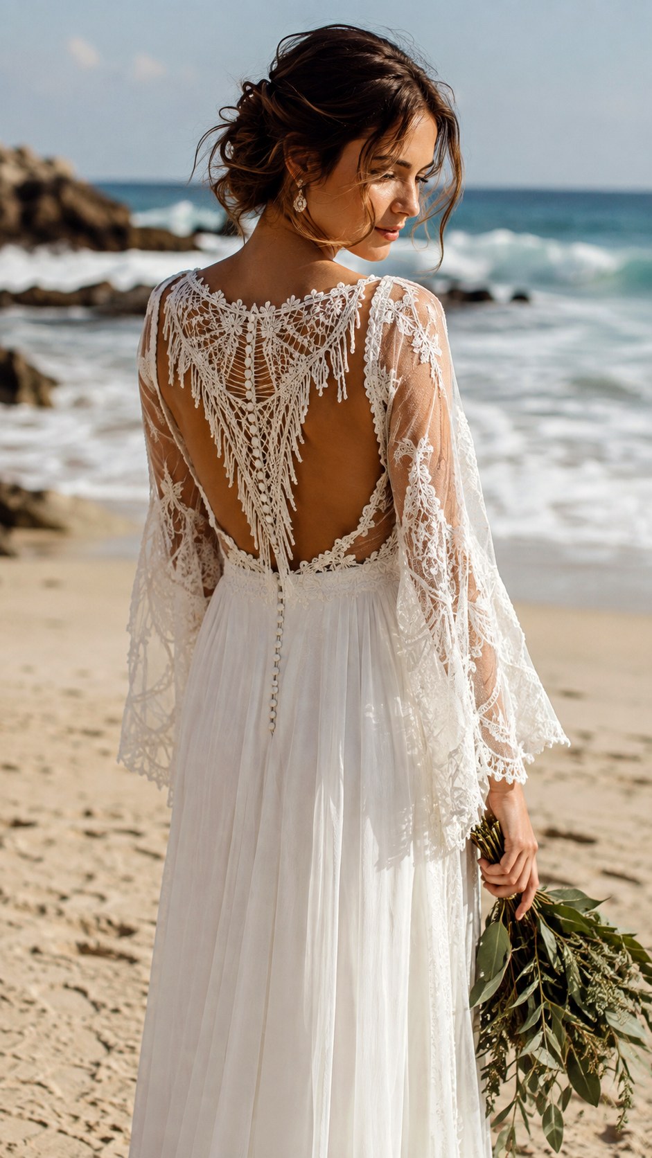 Bohemian Open Back Gowns - 22 Dream Wedding Dresses Ideas