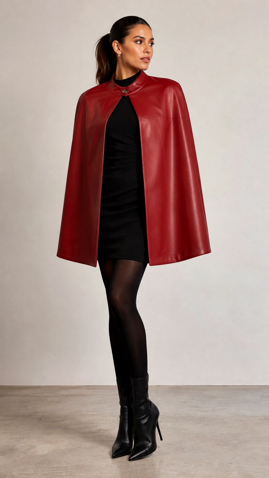 Bold Red Leather Cape Outfit Ideas - 24 cape outfit ideas