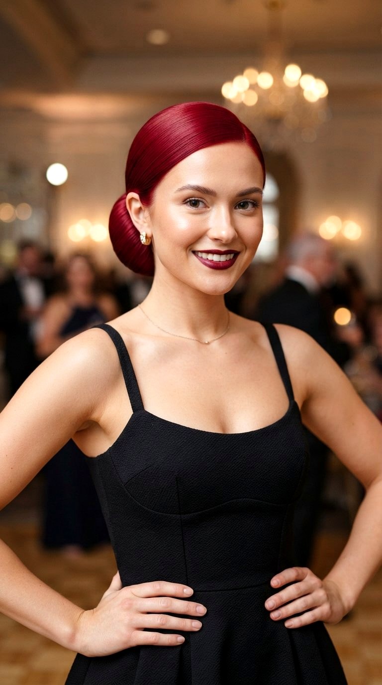Bold Red Low Bun Prom Hairstyle - 20 low bun prom hairstyles ideas