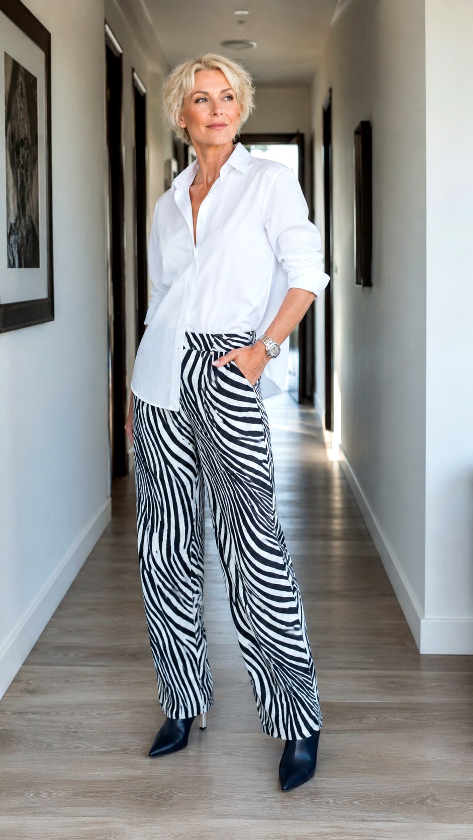 Bold Zebra Print Trousers - 21 animal inspired outfit ideas