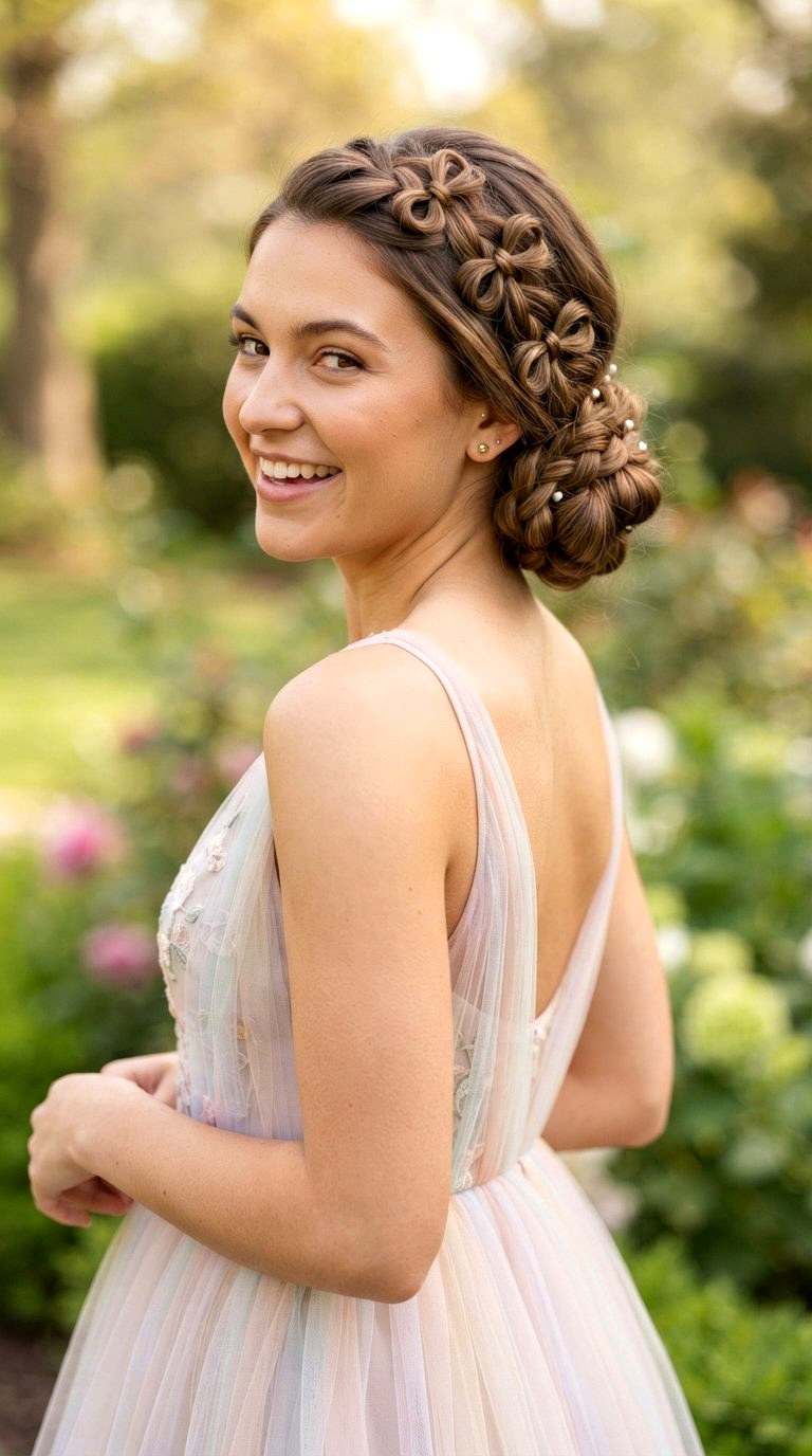 Bow Braid Low Bun Prom Hair Trend - 20 low bun prom hairstyles ideas