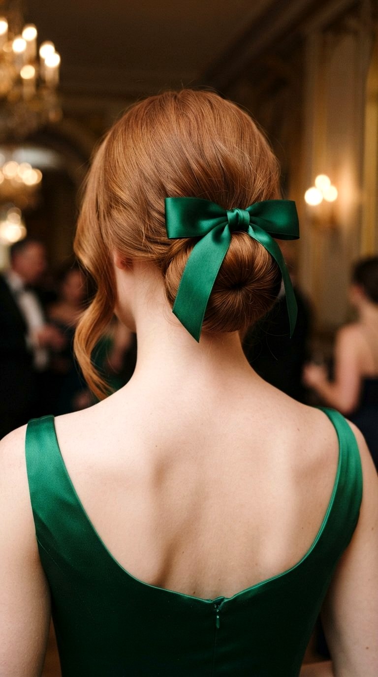 Bow Tie Bun with Silk Ribbons - 20 prom bun hairstyles ideas