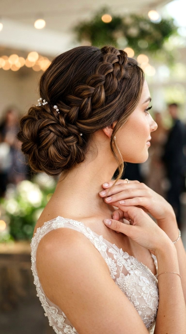 Braided Crown Low Bun Prom Ideas - 20 low bun prom hairstyles ideas