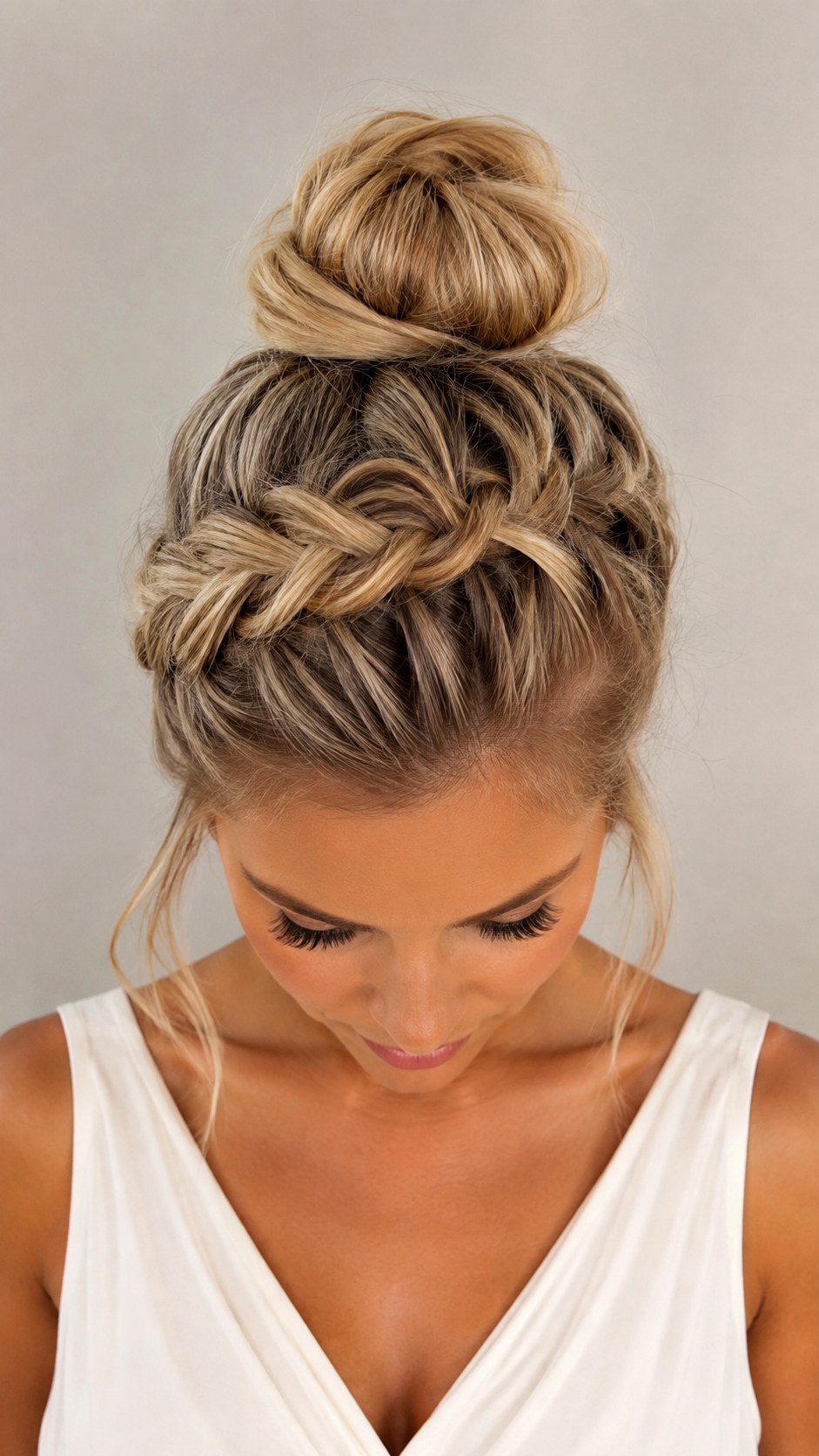 Braided Crown Top Knot - 21 elegant bun hairstyles classy ideas