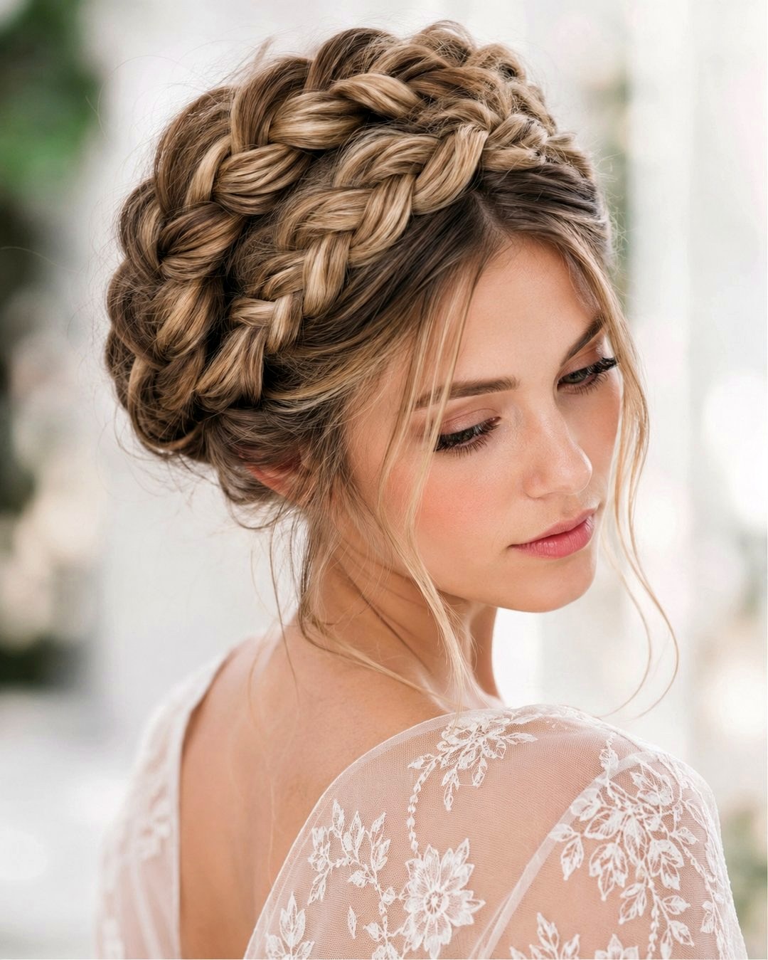 Braided Crown Updo Design - 20 Hair Style Ideas